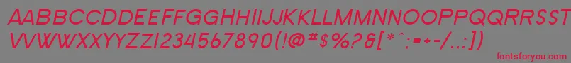 SF Old Republic SC Italic Font – Red Fonts on Gray Background