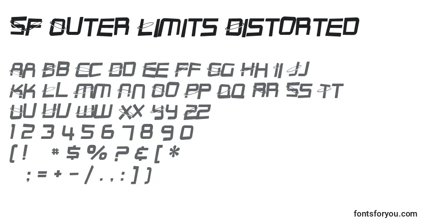 Шрифт SF Outer Limits Distorted – алфавит, цифры, специальные символы