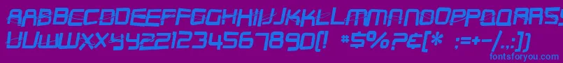 SF Outer Limits Distorted Font – Blue Fonts on Purple Background