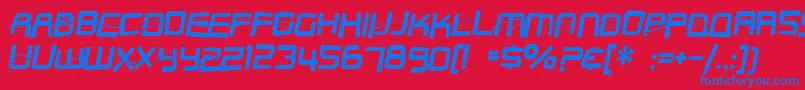 SF Outer Limits Distorted Font – Blue Fonts on Red Background