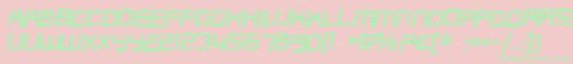 SF Outer Limits Distorted Font – Green Fonts on Pink Background