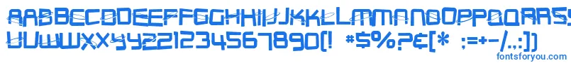 フォントSF Outer Limits DistUpright – 白い背景に青い文字