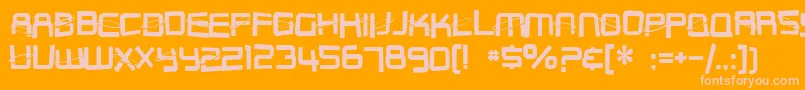 Czcionka SF Outer Limits DistUpright – różowe czcionki na pomarańczowym tle