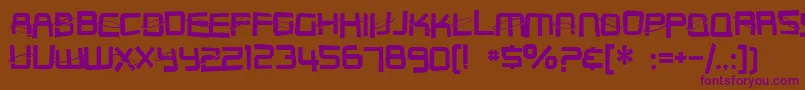 SF Outer Limits DistUpright Font – Purple Fonts on Brown Background