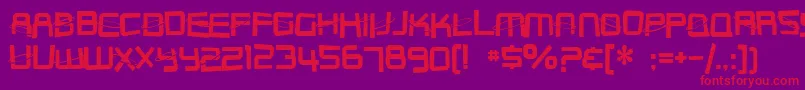 SF Outer Limits DistUpright Font – Red Fonts on Purple Background