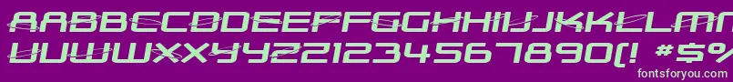 SF Outer Limits Extended Font – Green Fonts on Purple Background