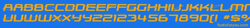 SF Outer Limits Extended Font – Orange Fonts on Blue Background