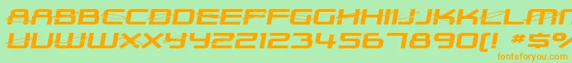 SF Outer Limits Extended Font – Orange Fonts on Green Background