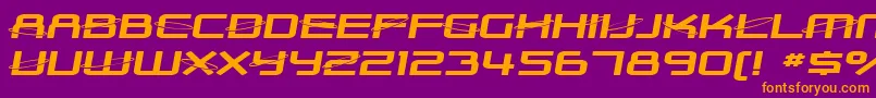 SF Outer Limits Extended Font – Orange Fonts on Purple Background