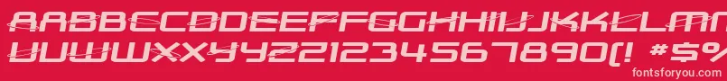 SF Outer Limits Extended Font – Pink Fonts on Red Background