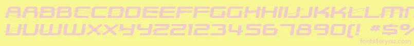 SF Outer Limits Extended Font – Pink Fonts on Yellow Background