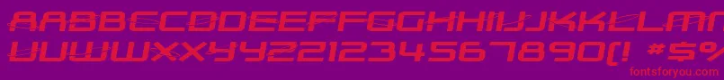 SF Outer Limits Extended Font – Red Fonts on Purple Background
