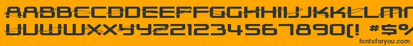 SF Outer Limits ExtUpright Font – Black Fonts on Orange Background