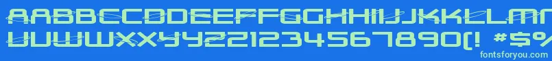 SF Outer Limits ExtUpright Font – Green Fonts on Blue Background