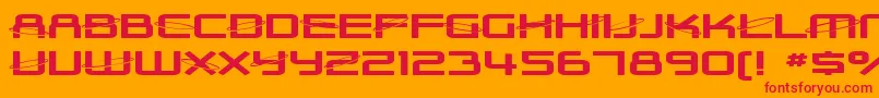 SF Outer Limits ExtUpright Font – Red Fonts on Orange Background