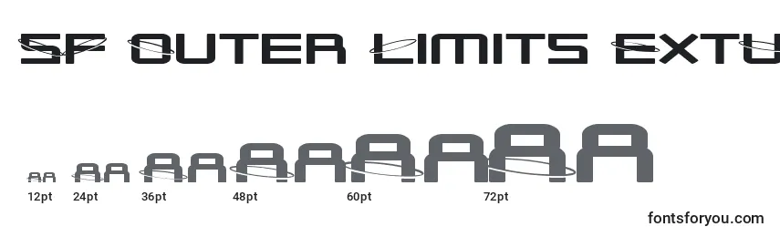 Размеры шрифта SF Outer Limits ExtUpright
