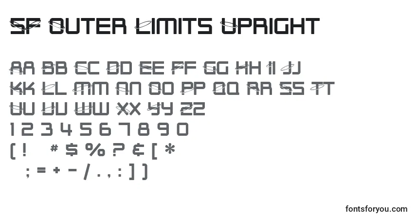 Schriftart SF Outer Limits Upright – Alphabet, Zahlen, spezielle Symbole