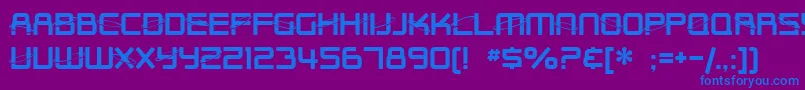 SF Outer Limits Upright Font – Blue Fonts on Purple Background