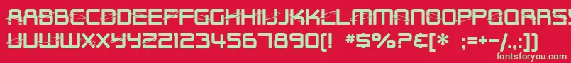 SF Outer Limits Upright Font – Green Fonts on Red Background