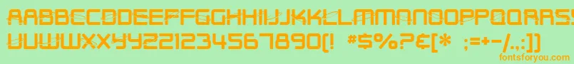 SF Outer Limits Upright Font – Orange Fonts on Green Background