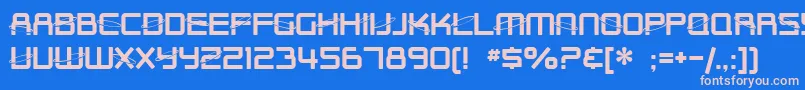 SF Outer Limits Upright Font – Pink Fonts on Blue Background