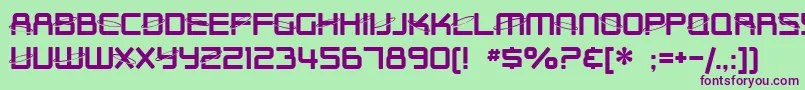 SF Outer Limits Upright Font – Purple Fonts on Green Background