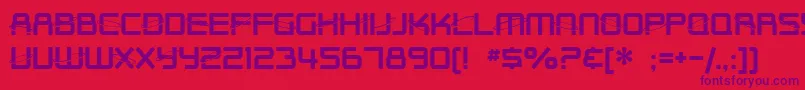 SF Outer Limits Upright Font – Purple Fonts on Red Background