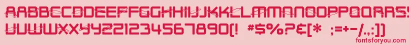 SF Outer Limits Upright Font – Red Fonts on Pink Background