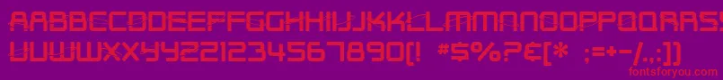 SF Outer Limits Upright Font – Red Fonts on Purple Background