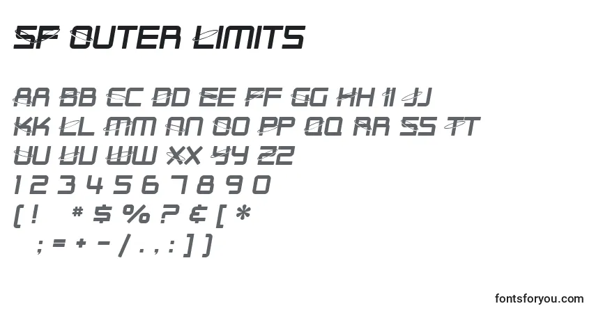SF Outer Limits-fontti – aakkoset, numerot, erikoismerkit