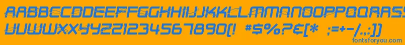 フォントSF Outer Limits – オレンジの背景に青い文字