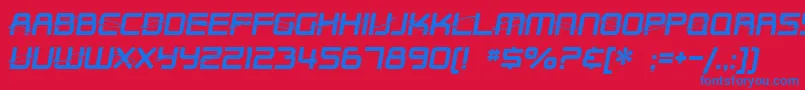 フォントSF Outer Limits – 赤い背景に青い文字