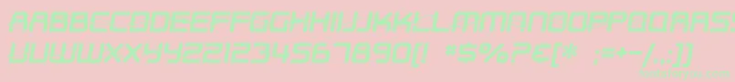 SF Outer Limits-Schriftart – Grüne Schriften auf rosa Hintergrund