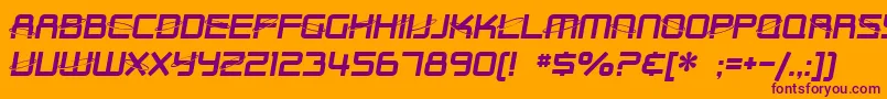 SF Outer Limits Font – Purple Fonts on Orange Background