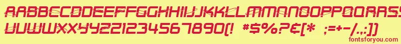 SF Outer Limits Font – Red Fonts on Yellow Background