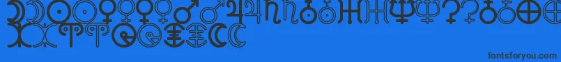 AstronomicSignsSt Font – Black Fonts on Blue Background