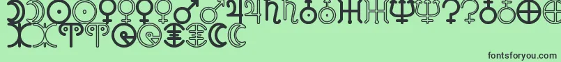 AstronomicSignsSt Font – Black Fonts on Green Background
