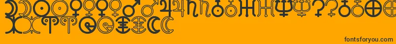 AstronomicSignsSt Font – Black Fonts on Orange Background