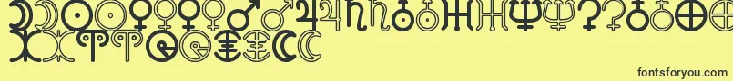 AstronomicSignsSt Font – Black Fonts on Yellow Background