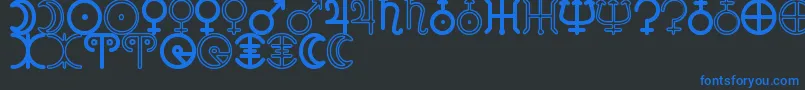AstronomicSignsSt Font – Blue Fonts on Black Background