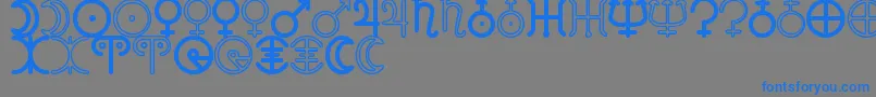 フォントAstronomicSignsSt – 灰色の背景に青い文字