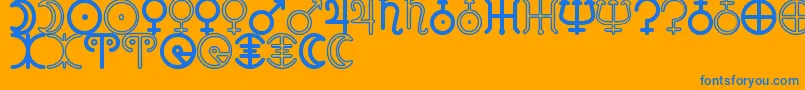 AstronomicSignsSt Font – Blue Fonts on Orange Background