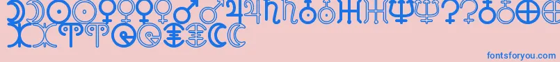 AstronomicSignsSt Font – Blue Fonts on Pink Background