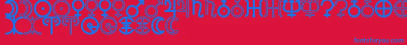 AstronomicSignsSt Font – Blue Fonts on Red Background