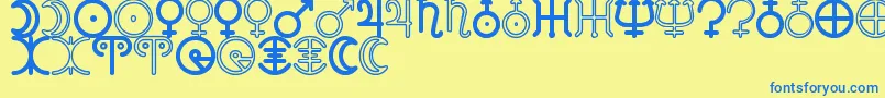 AstronomicSignsSt Font – Blue Fonts on Yellow Background