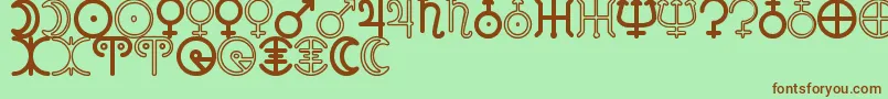 AstronomicSignsSt Font – Brown Fonts on Green Background
