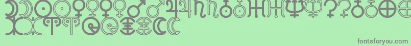 AstronomicSignsSt Font – Gray Fonts on Green Background