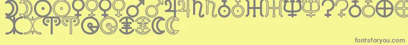 AstronomicSignsSt Font – Gray Fonts on Yellow Background