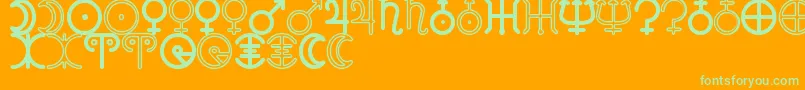 AstronomicSignsSt Font – Green Fonts on Orange Background