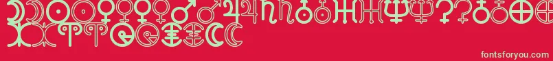 AstronomicSignsSt Font – Green Fonts on Red Background